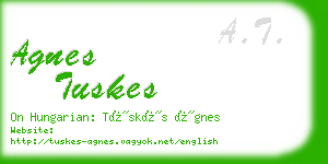 agnes tuskes business card